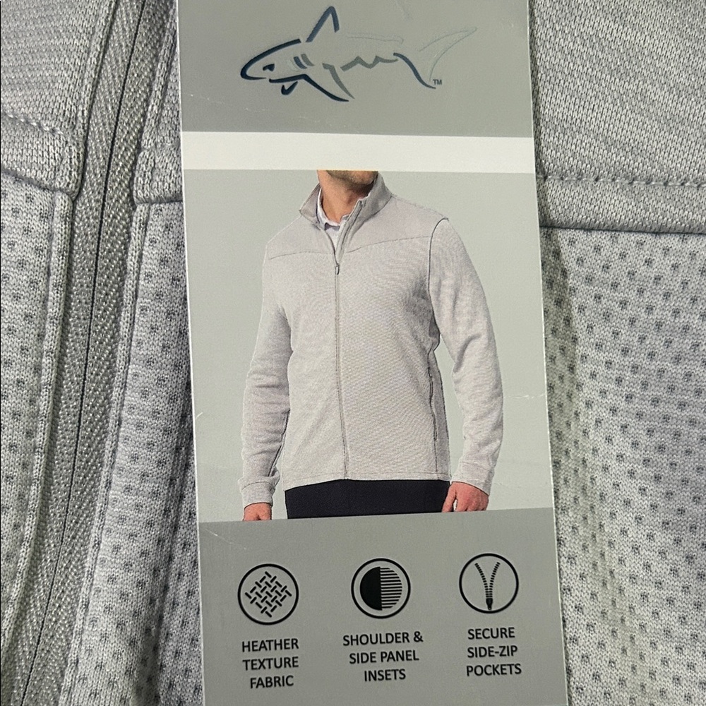 Greg Norman Light Gray Full Zip Jacket size XL NWT